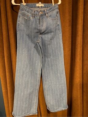 Almost famous rhinestone wide leg jeans